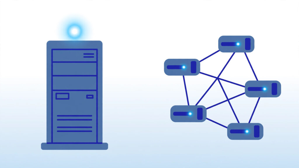 Cloud VPS vs traditional VPS comparison — single server versus distributed cloud cluster