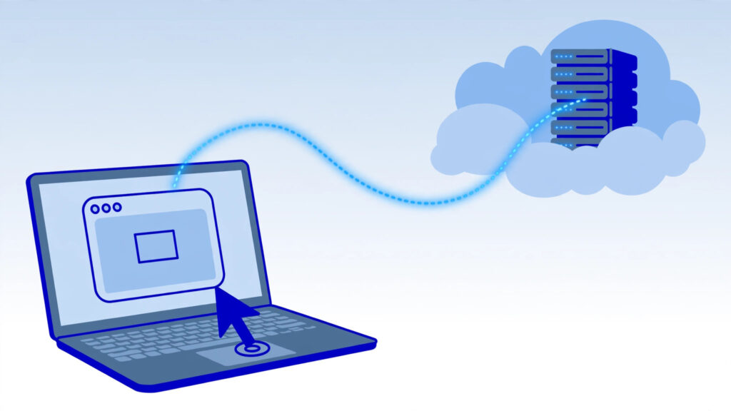 How to connect Windows VPS remote desktop — laptop connecting to a cloud server