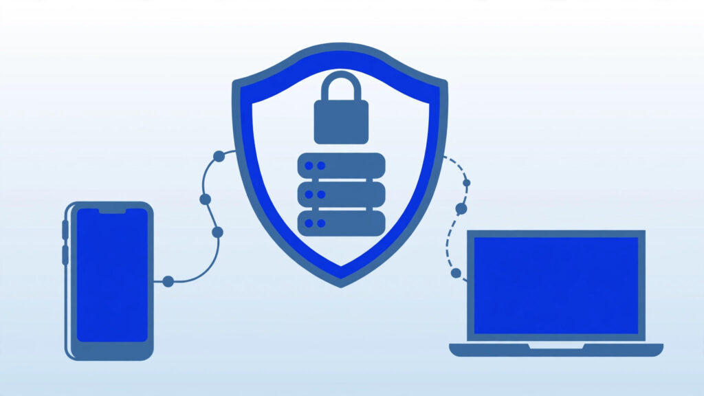 Shield guarding a server — keep your connect Windows VPS remote desktop connection secure