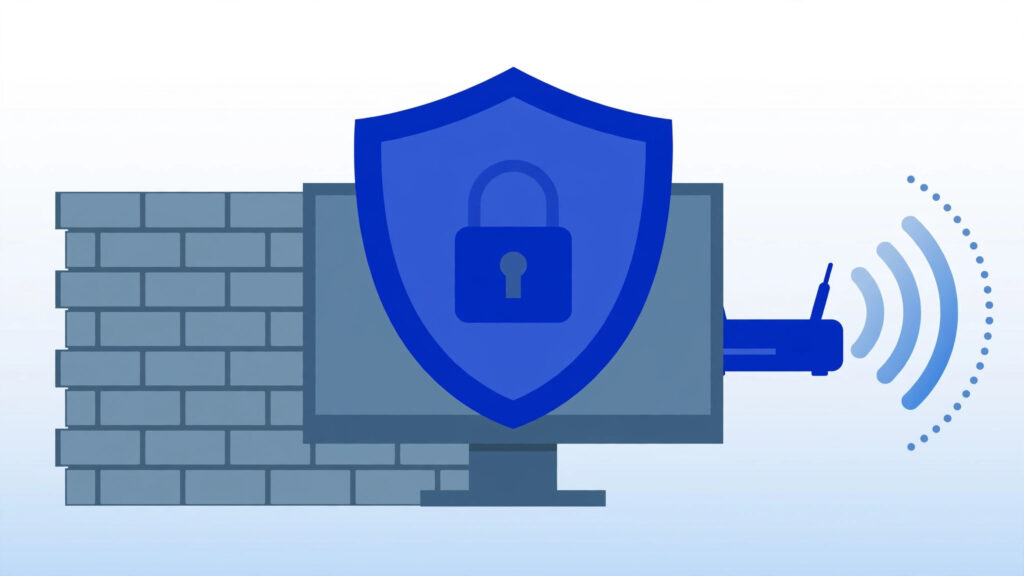 Enable Remote Desktop Windows 10 11 - firewall and security illustration