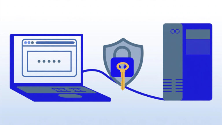 how to change Windows RDP password - laptop connected to a Windows server with padlock shield and key