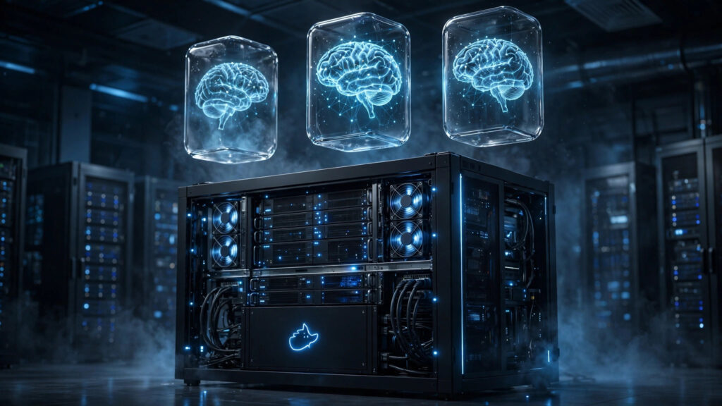 Server running AI apps with Docker containers on a VPS